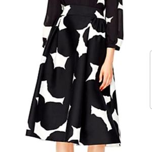 Kate Spade Black and White Blot Dot Skirt
